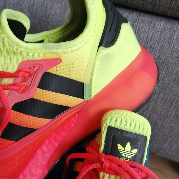 Adidas ZX 2K Boost Solar Yellow Hi-Res Red Size 7.5 Men U.S Unisex. Trainer. - Picture 10 of 11